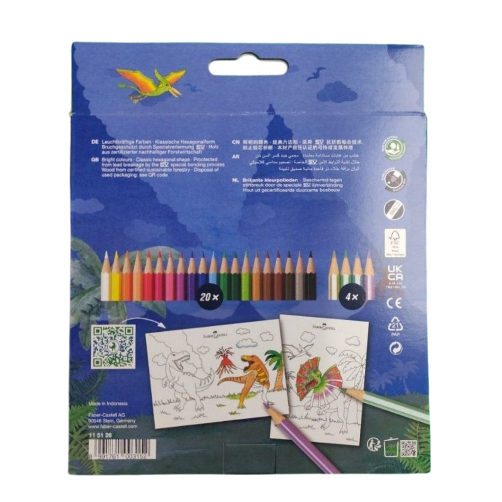 [SG] Faber-Castell Dino Color Pencils (24 Colors) [Evergreen Stationery]