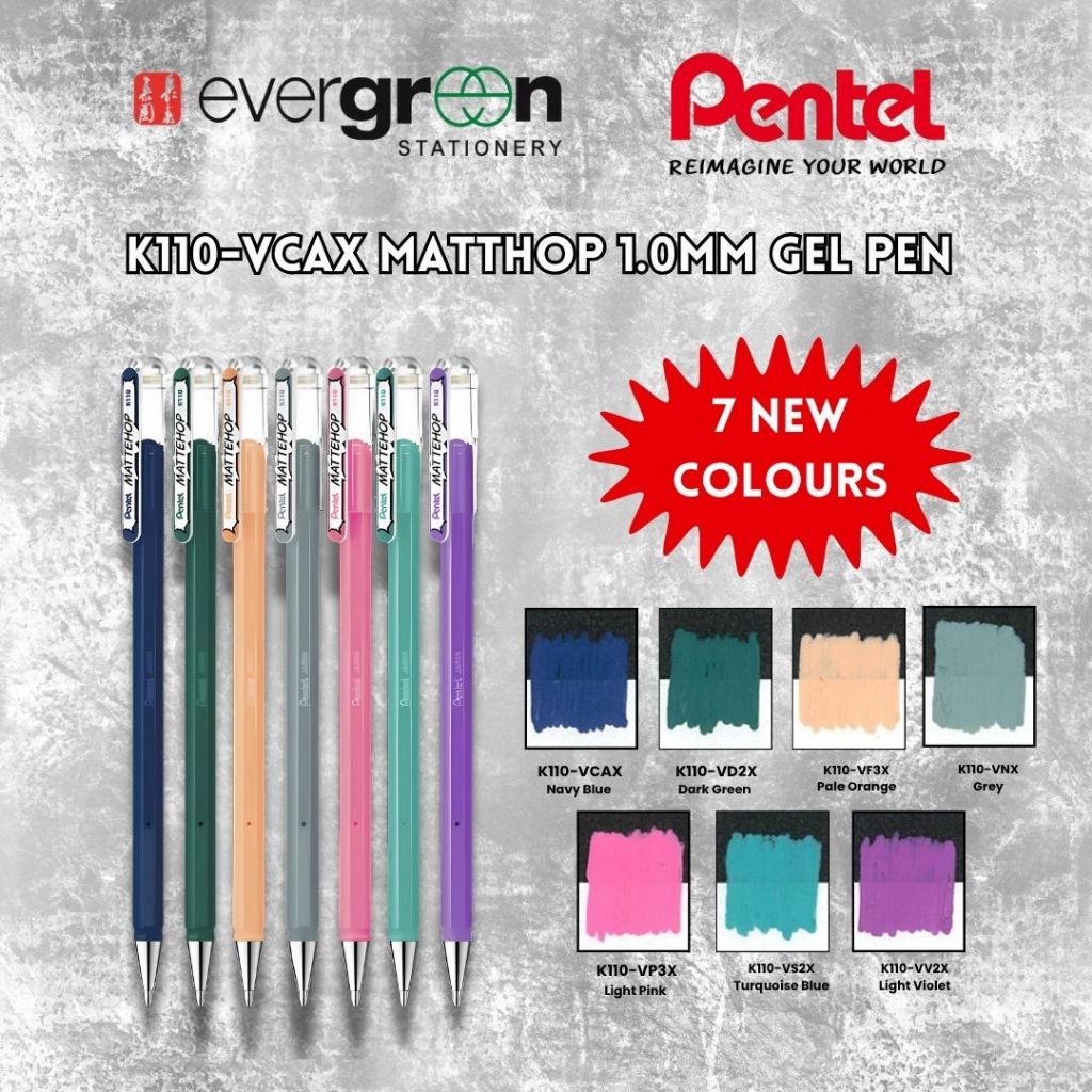 [SG] Pentel K110-V7STC/S MATTHOP Enchantment Set [Evergreen Stationary]