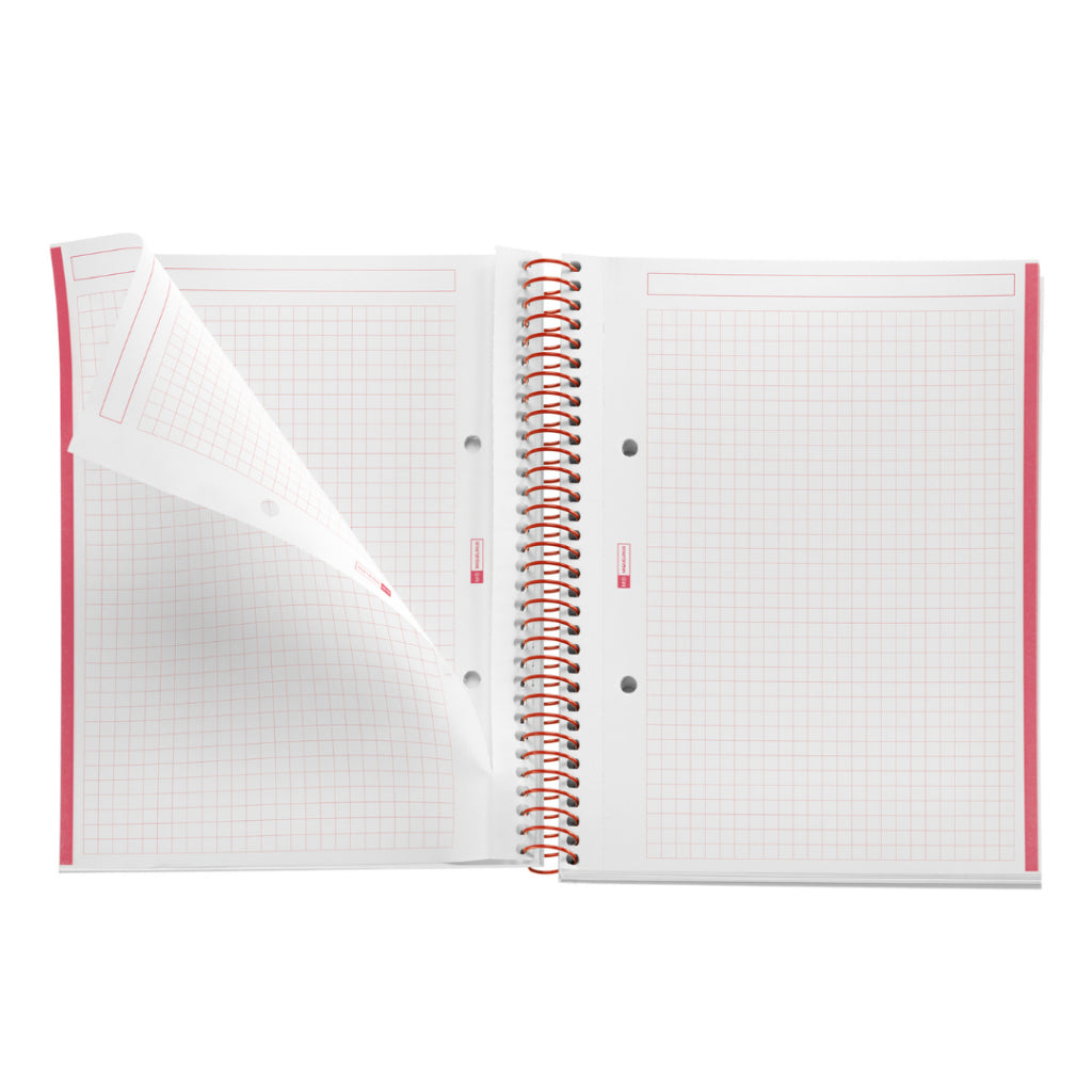 [SG] Apli MR46681 A5 Red 80pgs Square Emotions Spiral Notebook [Evergreen Stationery]