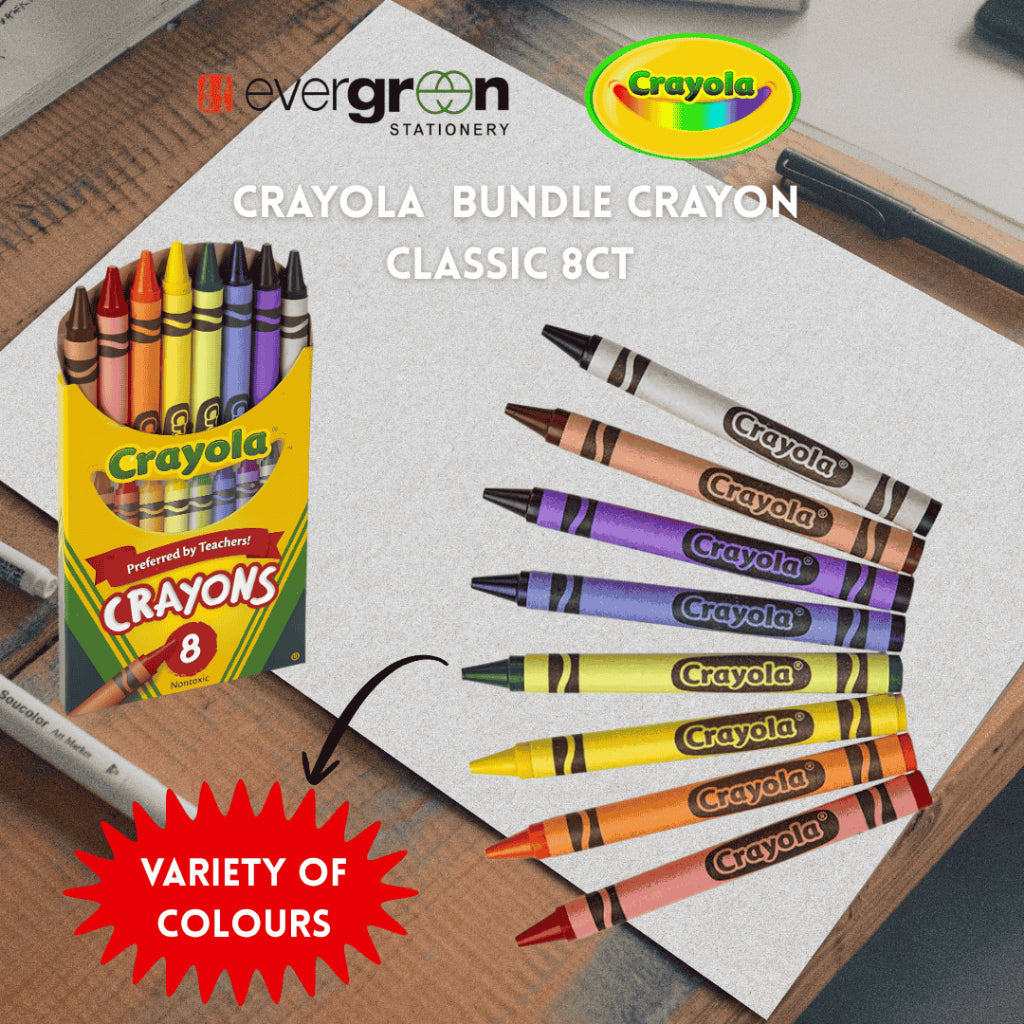 [SG] Crayola  Bundle Crayon Classic 8CT (523008 X 12) [Evergreen Stationery