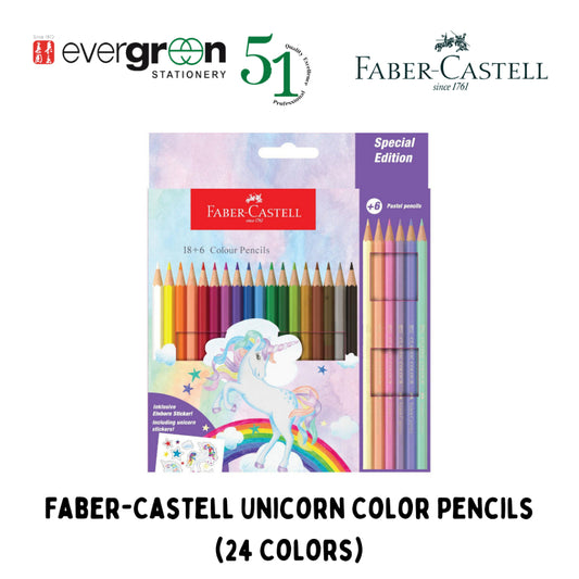 [SG] Faber-Castell Unicorn Color Pencils (24 Colors) [Evergreen Stationery]