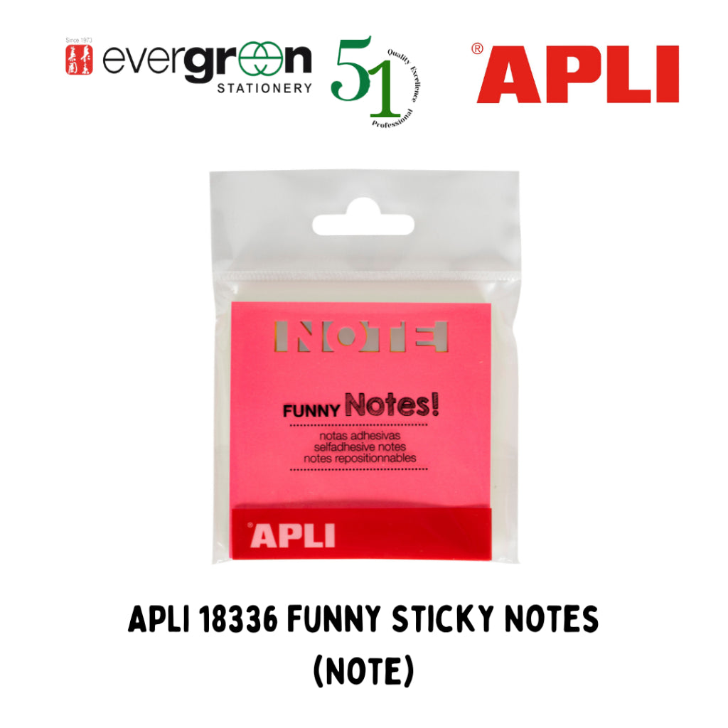 [SG] APLI 18336 75x75mm Funny Sticky Notes (NOTE) [Evergreen Stationery]