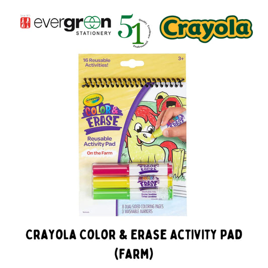 [SG] Crayola Color & Erase Activity Pad (Farm) [Evergreen Stationery]