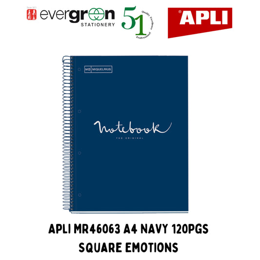 [SG] Apli MR46063 A4 Navy 120pgs Square Emotions [Evergreen Stationery]