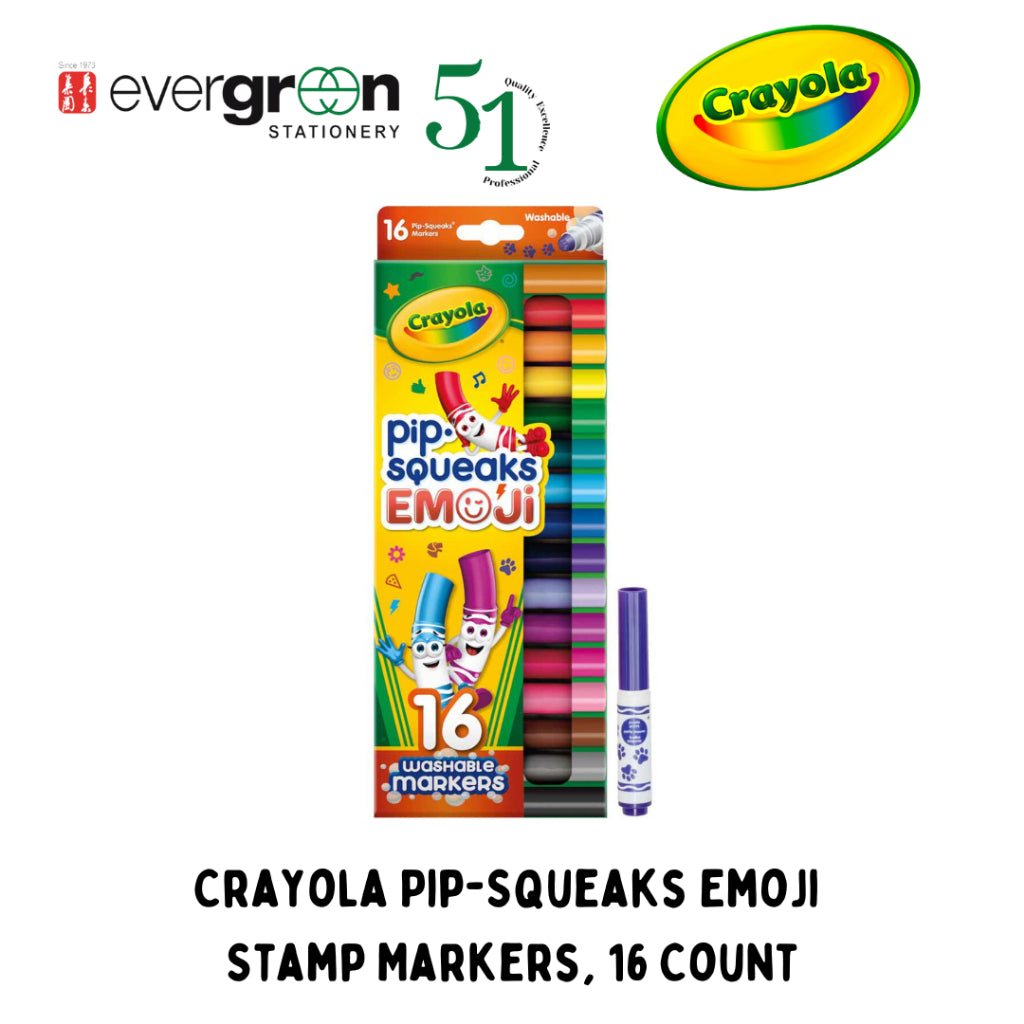 [SG] Crayola Pip-Squeaks Emoji Stamp Markers, 16 Count [Evergreen Stationery]