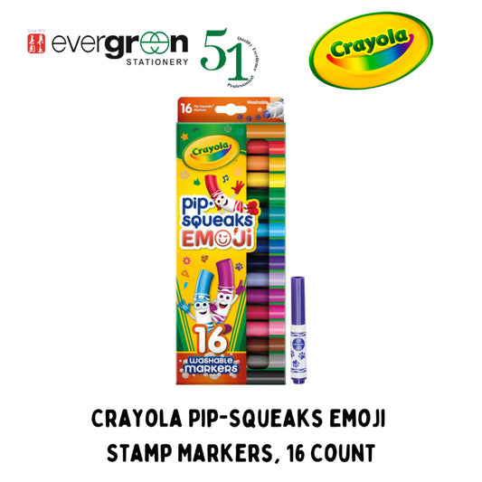[SG] Crayola Pip-Squeaks Emoji Stamp Markers, 16 Count [Evergreen Stationery]
