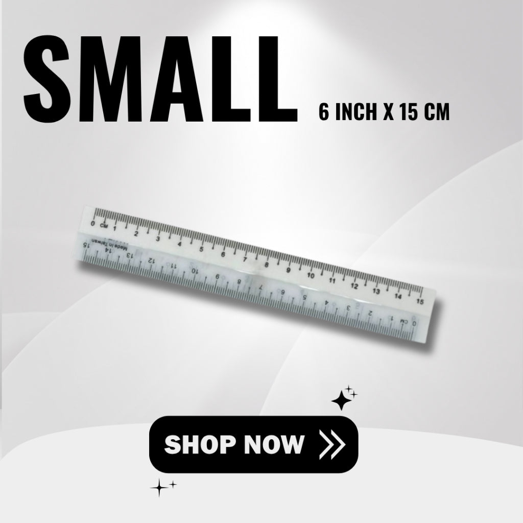 SureMark Plastic Straight Ruler, 6 Inch (15cm) or 12 Inch (30cm) Bundle of 20