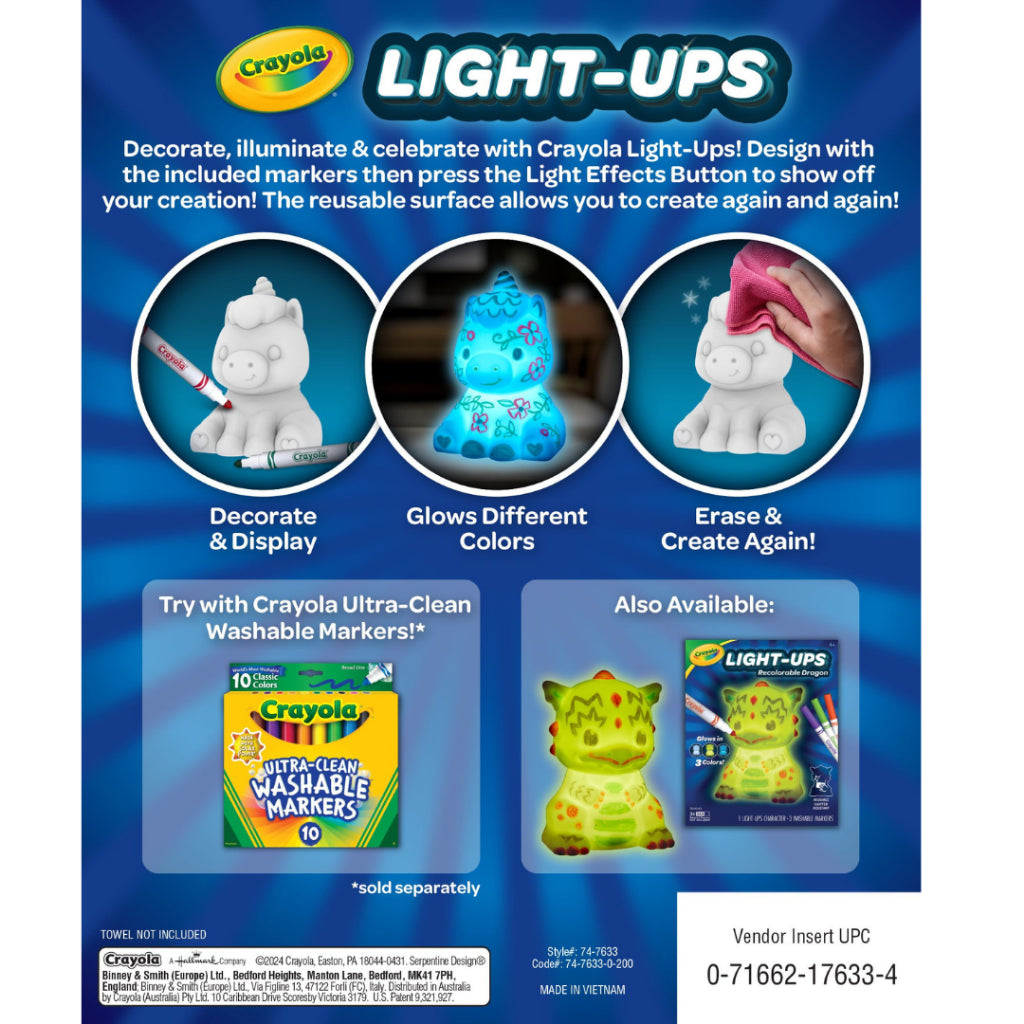 [SG] Crayola Unicorn/Dragon Colorable Light-Ups [Evergreen Stationery]