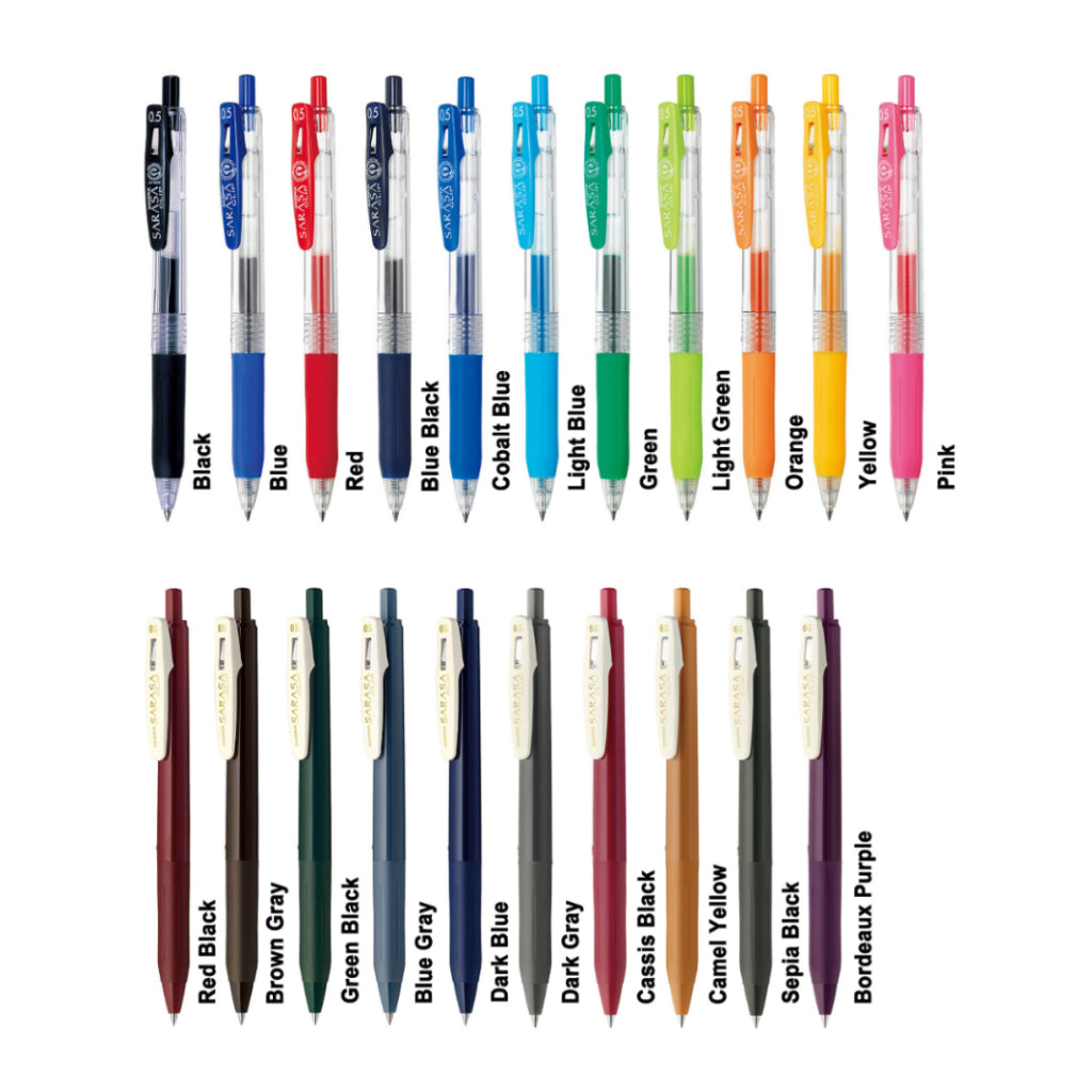 [SG] Zebra Sarasa Clip Pen 0.5MM 25 Colors/Box [Evergreen Stationery]