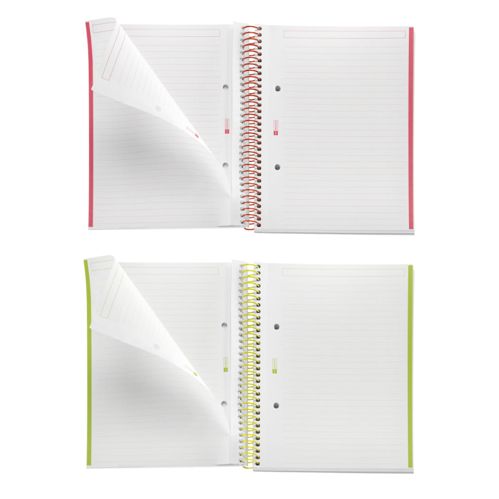 [SG] Apli A5 Red/Lime 80pgs Lined Emotions Spiral Notebook [Evergreen Stationery]