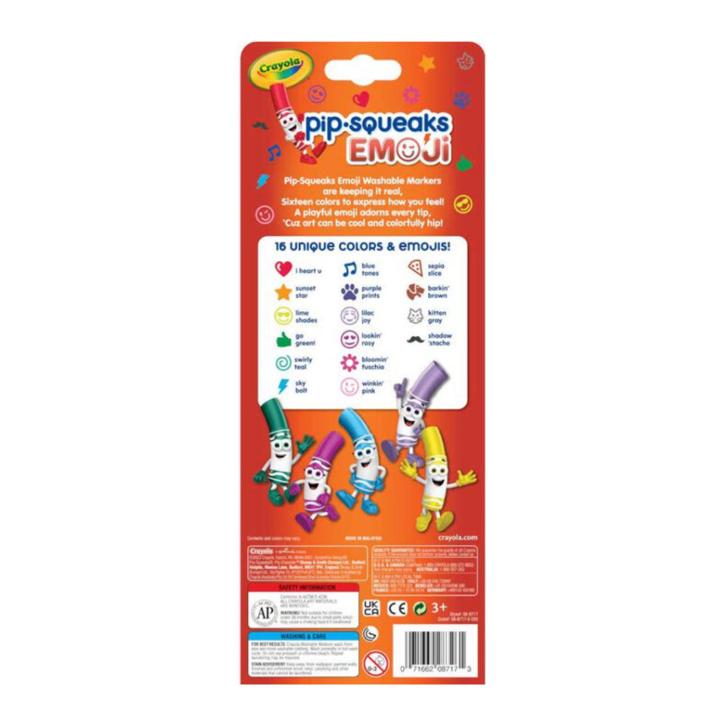 [SG] Crayola Pip-Squeaks Emoji Stamp Markers, 16 Count [Evergreen Stationery]
