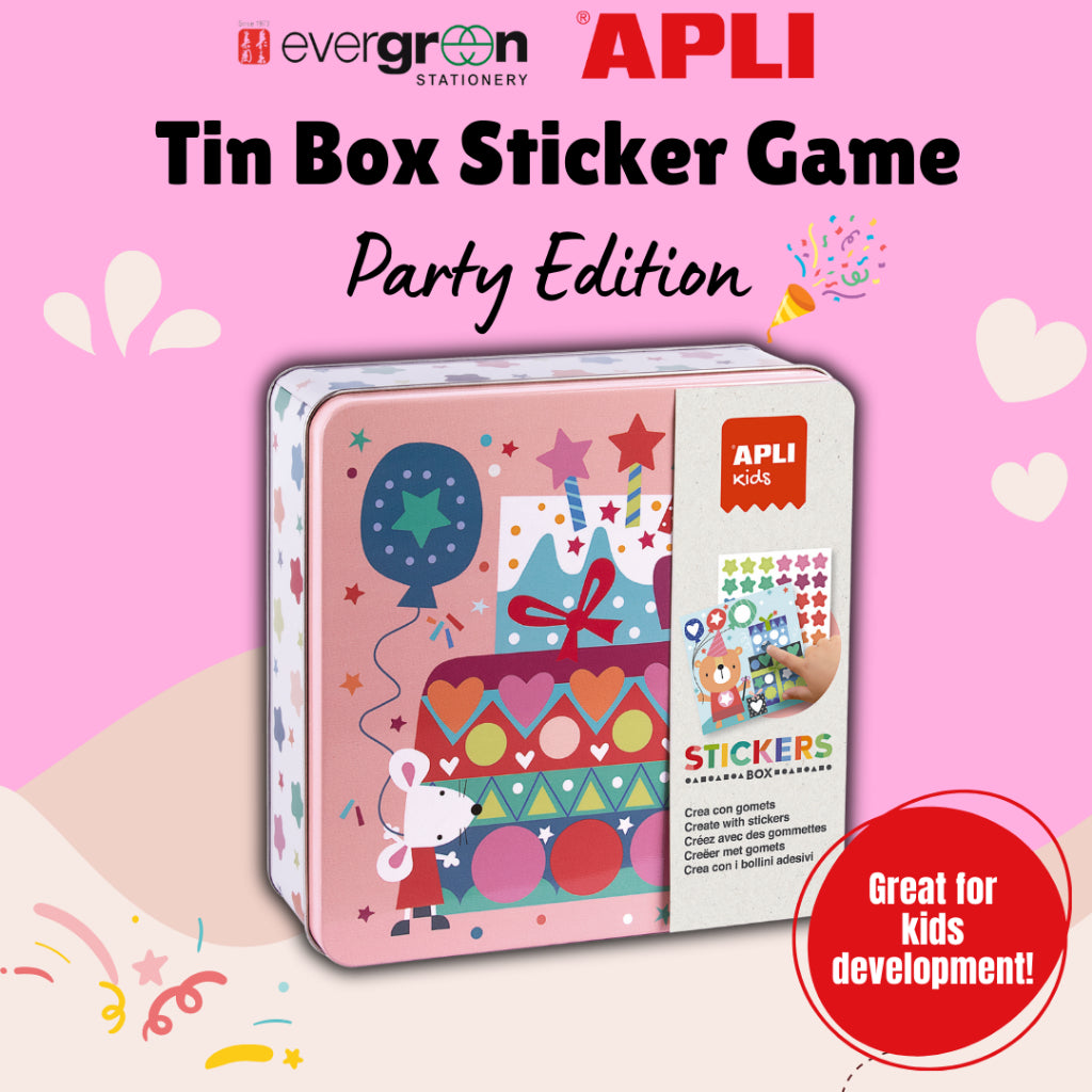 [SG] APLI Fun Kids Tin Box Sticker Game for Kids– Party Edition🎉[Evergreen Stationery]