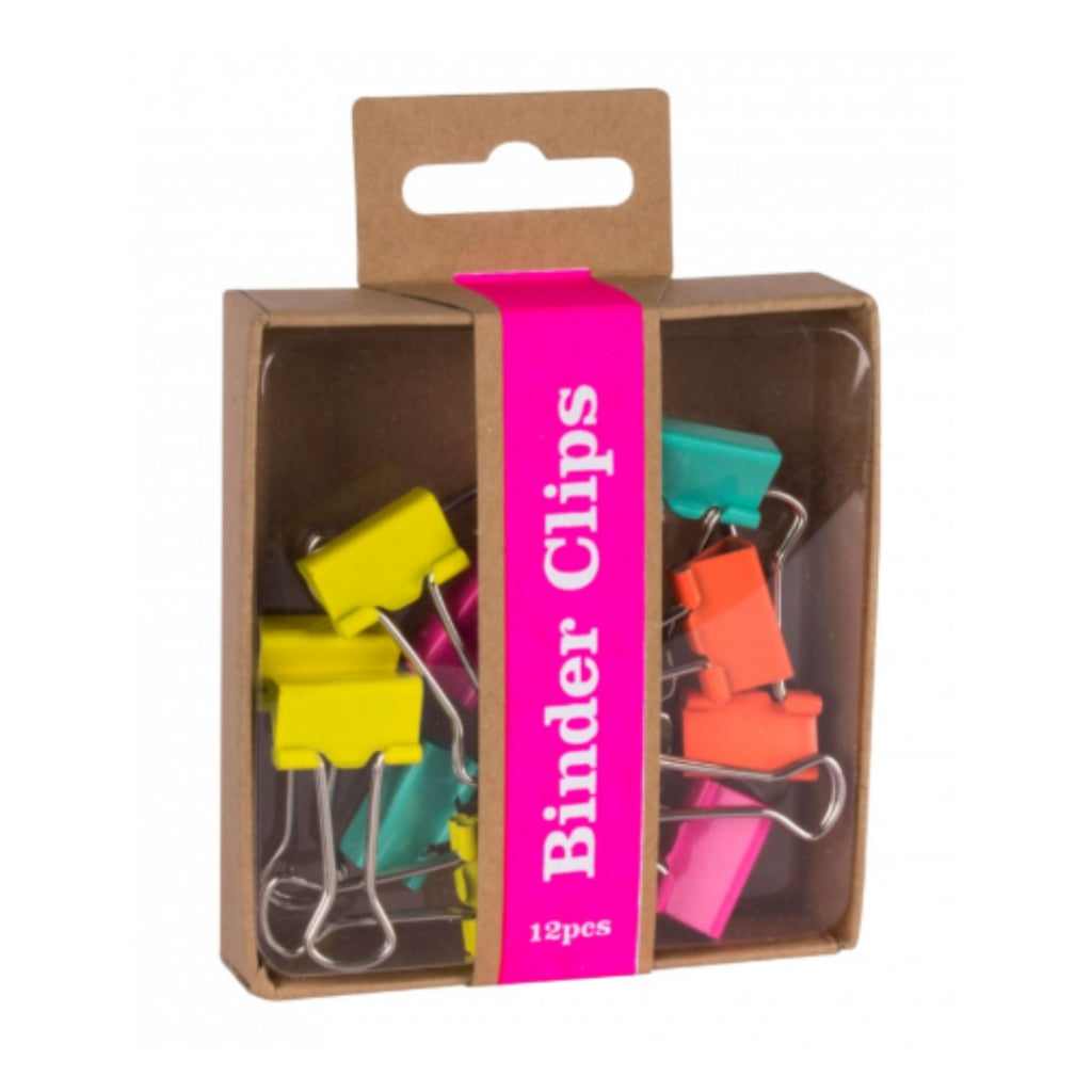 [SG] APLI 15153 Fluorescent Binder Clip 12 Pieces [Evergreen Stationery]