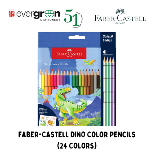 [SG] Faber-Castell Dino Color Pencils (24 Colors) [Evergreen Stationery]