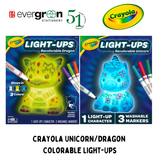 [SG] Crayola Unicorn/Dragon Colorable Light-Ups [Evergreen Stationery]