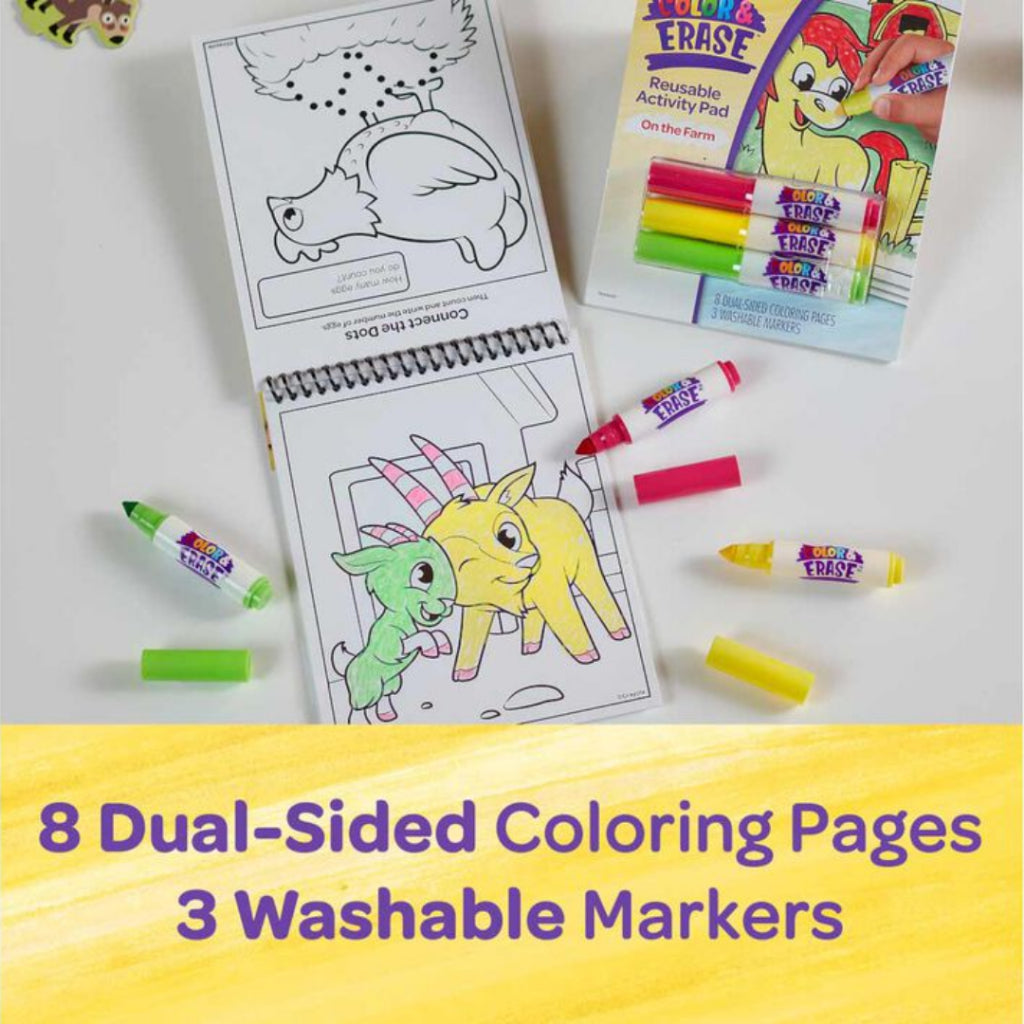 [SG] Crayola Color & Erase Activity Pad (Farm) [Evergreen Stationery]