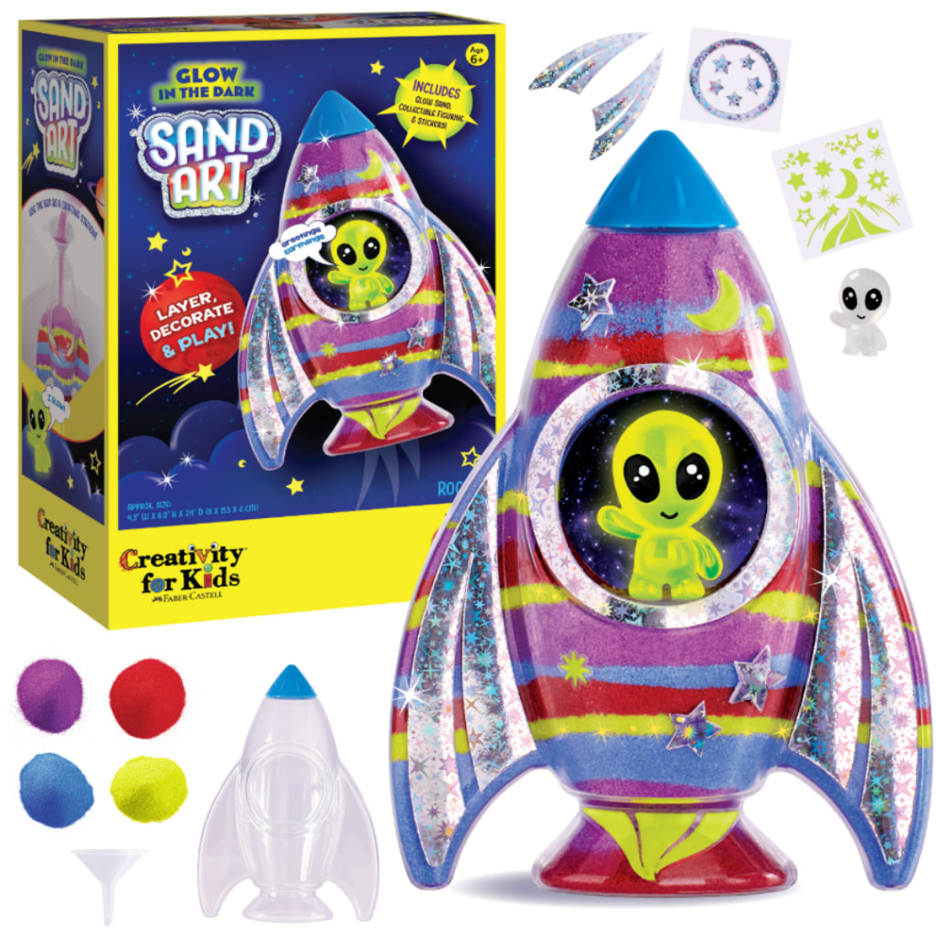 [SG] Faber-Castell Glow In The Dark Sand Art Rocket Ship [Evergreen Stationery]