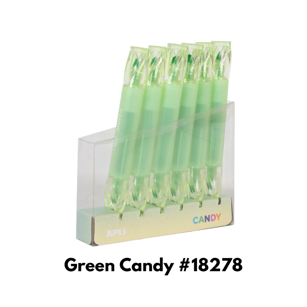 [SG] Apli Candy Highlighter (Pink/Blue/Purple/Orange/Green/Yellow) [Evergreen Stationery]