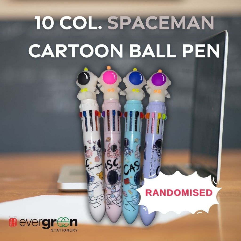 [SG] Assorted Cartoon 10 Col Ball Pen [Evergreen Stationery]