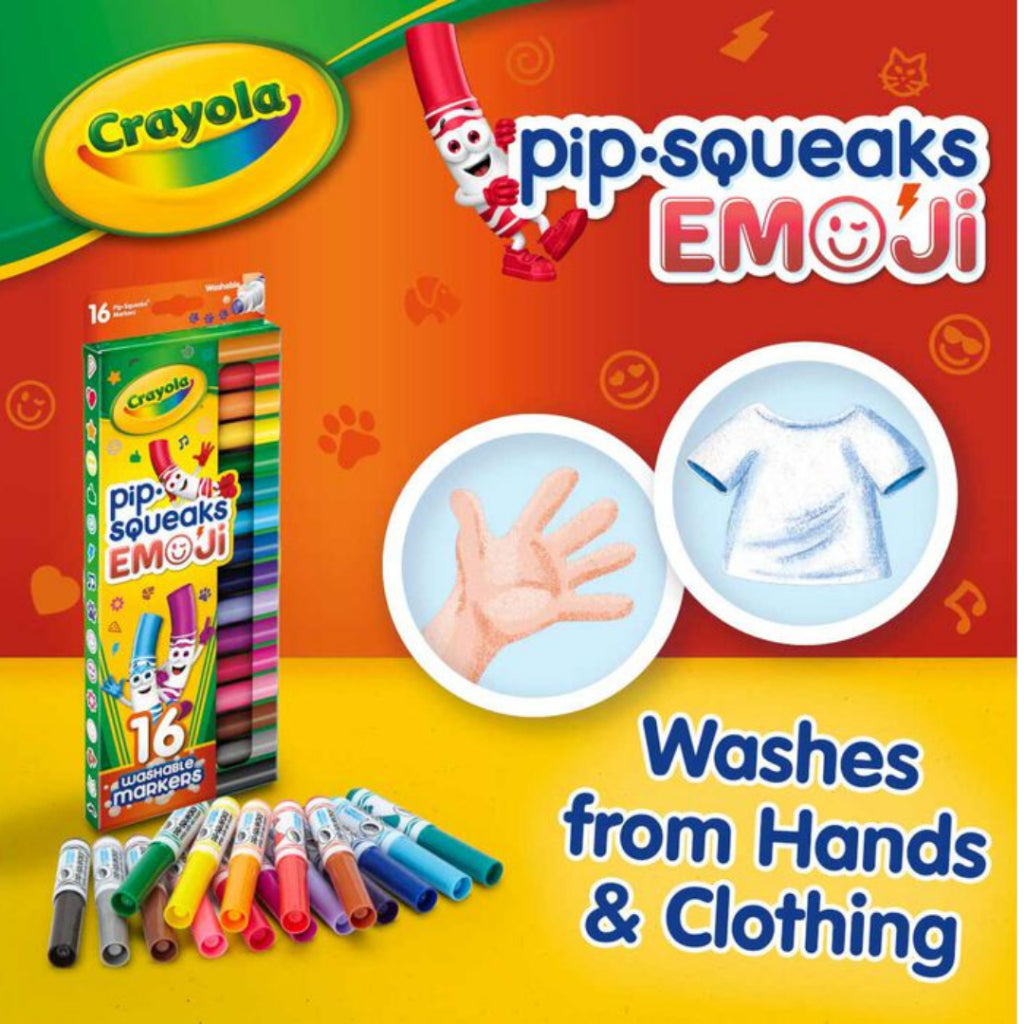 [SG] Crayola Pip-Squeaks Emoji Stamp Markers, 16 Count [Evergreen Stationery]
