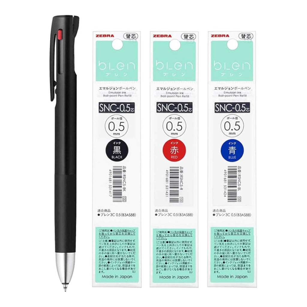 [SG] Zebra Pen-Ball Point 3C 0.5/0.7/Refill [Evergreen Stationery]