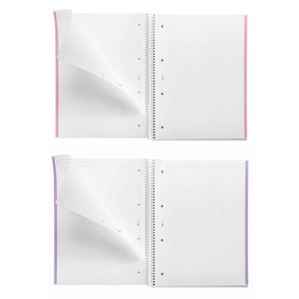 [SG] Apli A4 pink/lavender 80pgs Dots Spiral Notebook [Evergreen Stationery]
