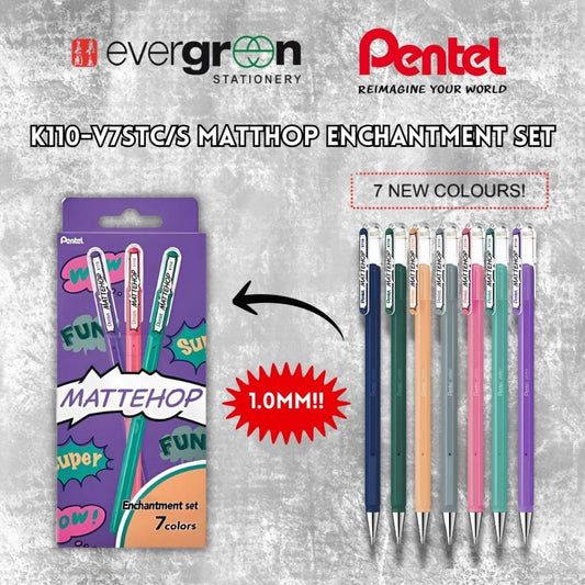 [SG] Pentel K110-V7STC/S MATTHOP Enchantment Set [Evergreen Stationary]