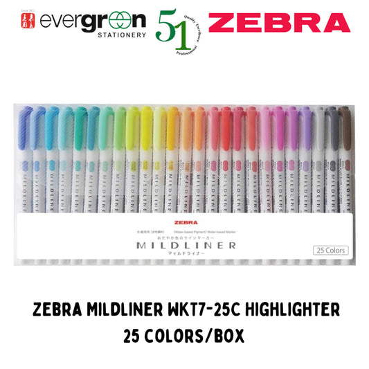 [SG] Zebra Mildliner WKT7-25C/Box [Evergreen Stationery]