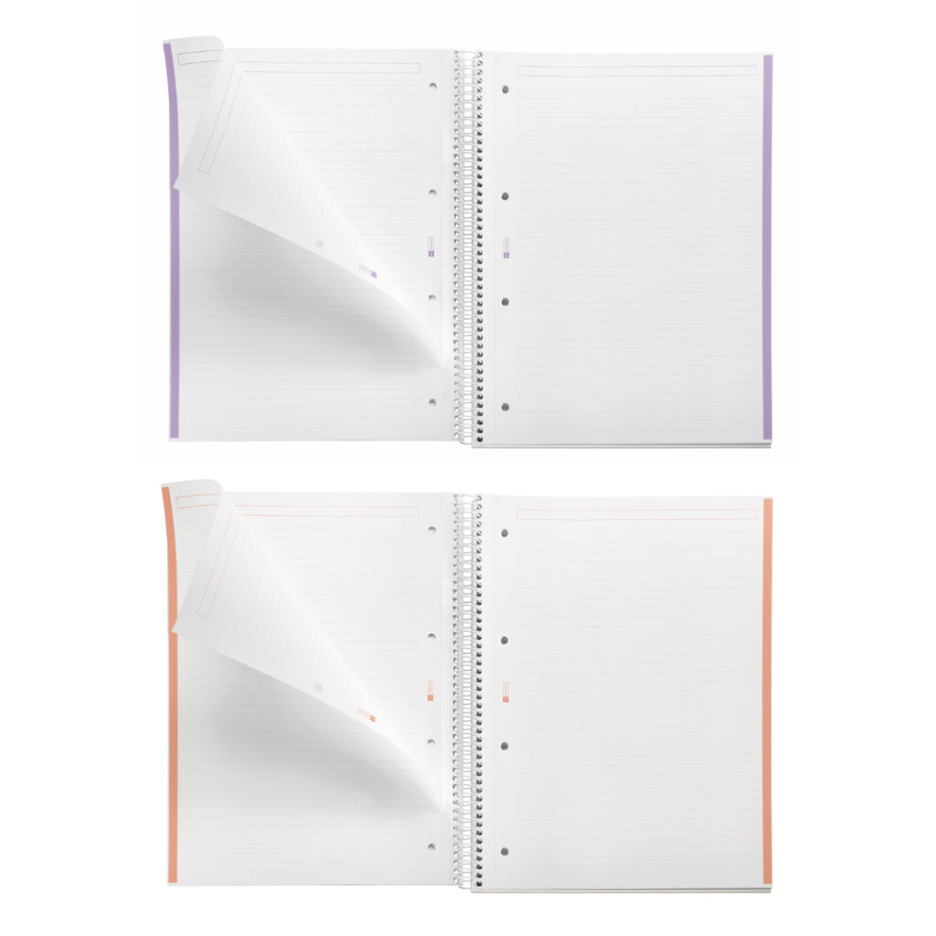 [SG] Apli A4 Lavender/Peach 80pgs Lined Hor Messages Spiral Notebook [Evergreen Stationery]