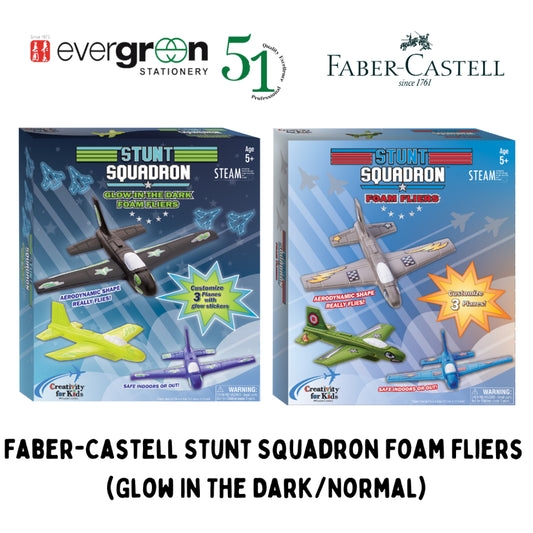 [SG] Faber-Castell Stunt Squadron Foam Fliers (Glow In The Dark/Normal) [Evergreen Stationery]
