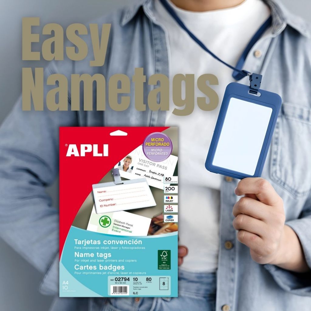 [SG] APLI Name Cards/ Tags 90x55mm 80cards /box [Evergreen Stationary]