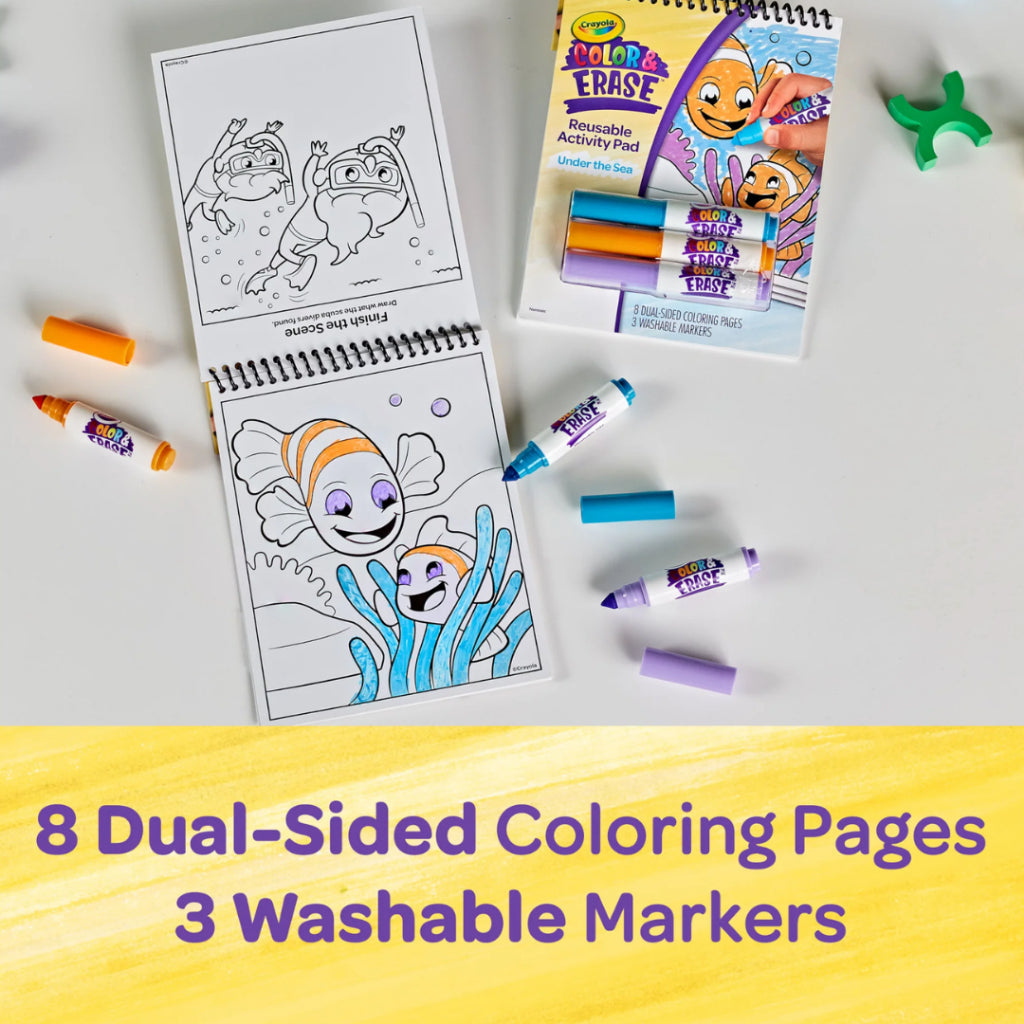[SG] Crayola Color & Erase Activity Pad (Sea) [Evergreen Stationery]