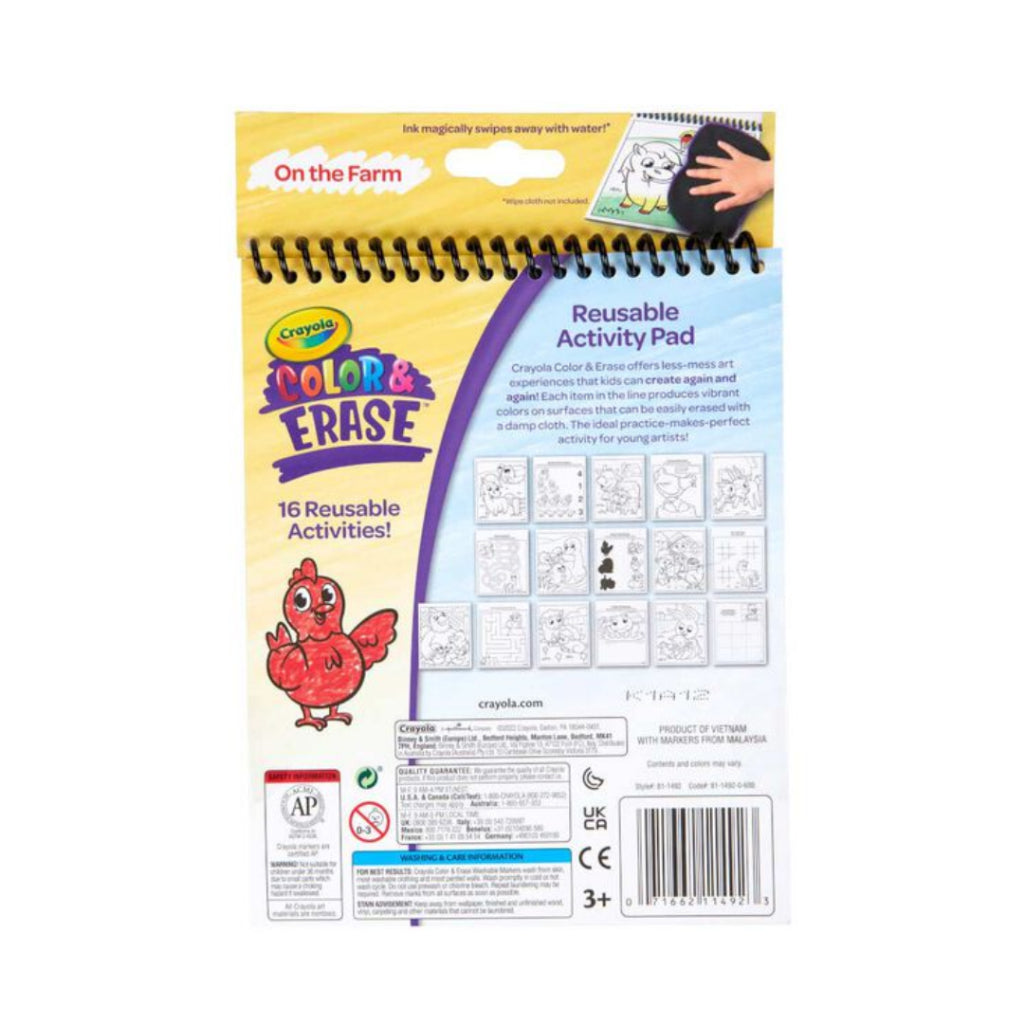 [SG] Crayola Color & Erase Activity Pad (Farm) [Evergreen Stationery]