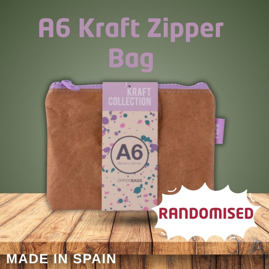 [SG] APLI A6 Kraft Zipper Bag [Evergreen Stationary]