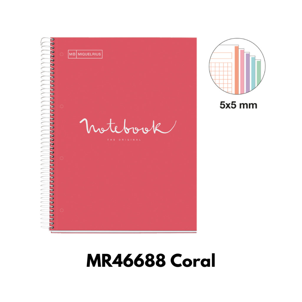 [SG] Apli A4 Grey/Purple/Coral 120pgs Square Emotions Spiral Notebook [Evergreen Stationery]