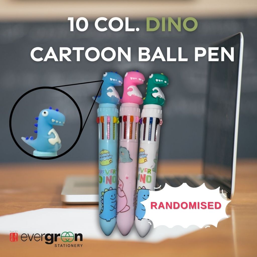 [SG] Assorted Cartoon 10 Col Ball Pen [Evergreen Stationery]