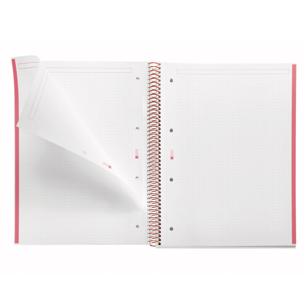 [SG] Apli MR46669 A4 Red 80pgs Dots Spiral Notebook [Evergreen Stationery]