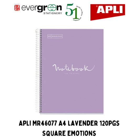 [SG] Apli MR46077 A4 Lavender 120pgs Square Emotions [Evergreen Stationery]