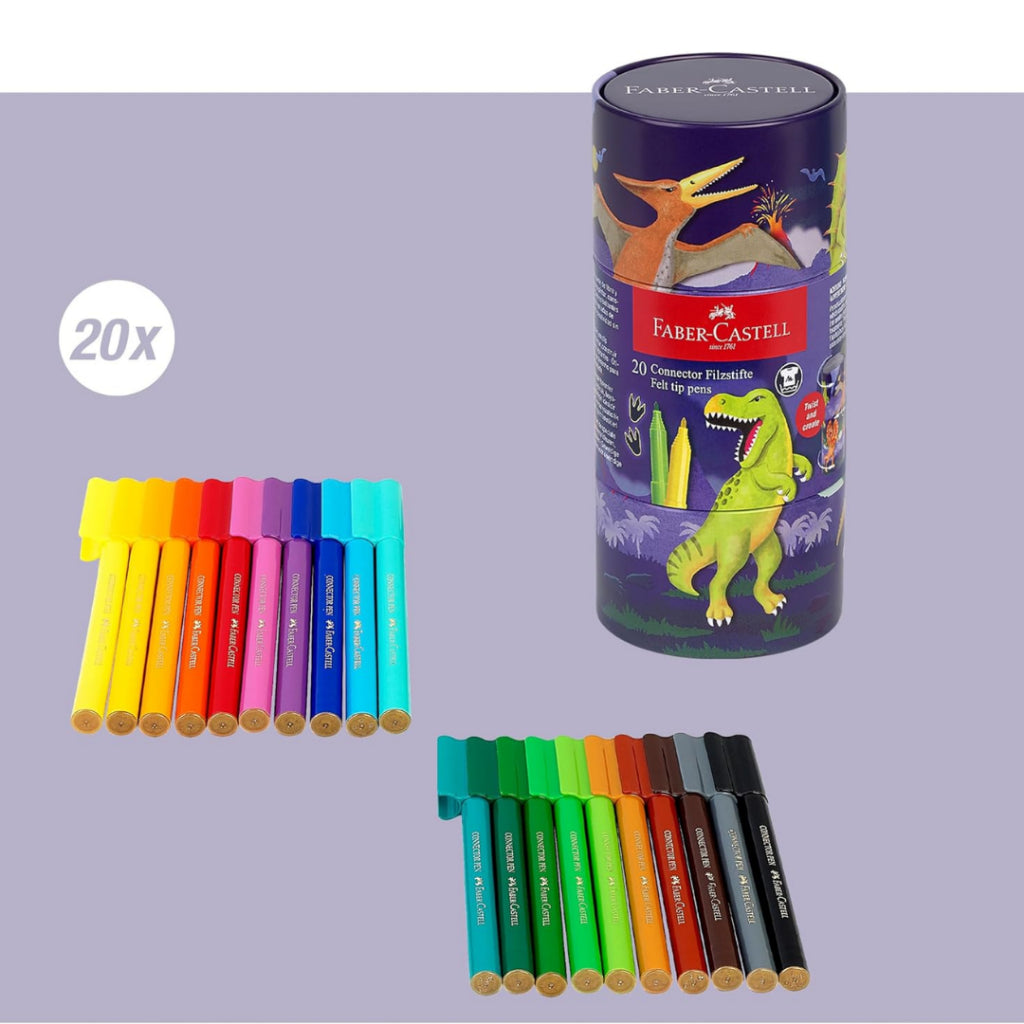 [SG] Faber-Castell Dino Connector Pens (20 Colors) [Evergreen Stationery]