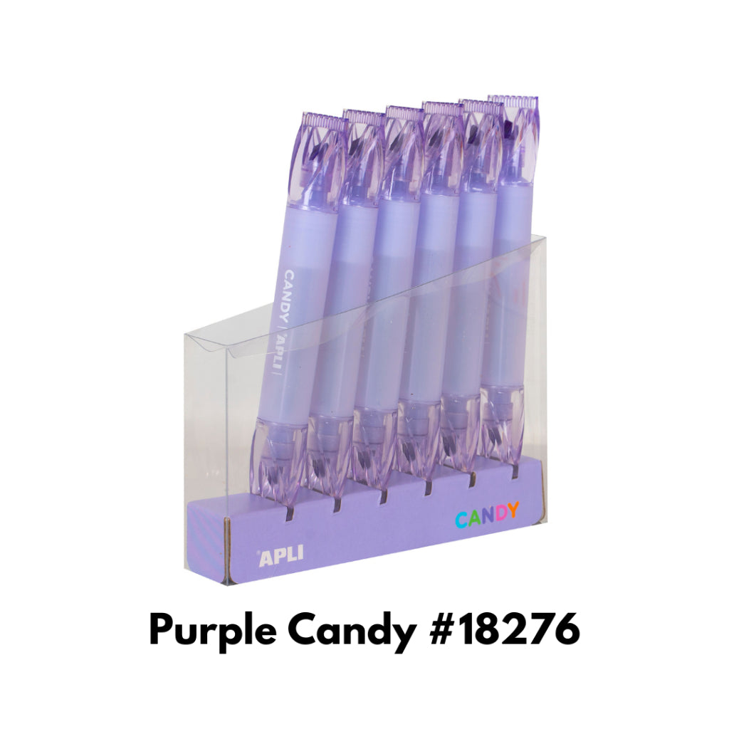 [SG] Apli Candy Highlighter (Pink/Blue/Purple/Orange/Green/Yellow) [Evergreen Stationery]