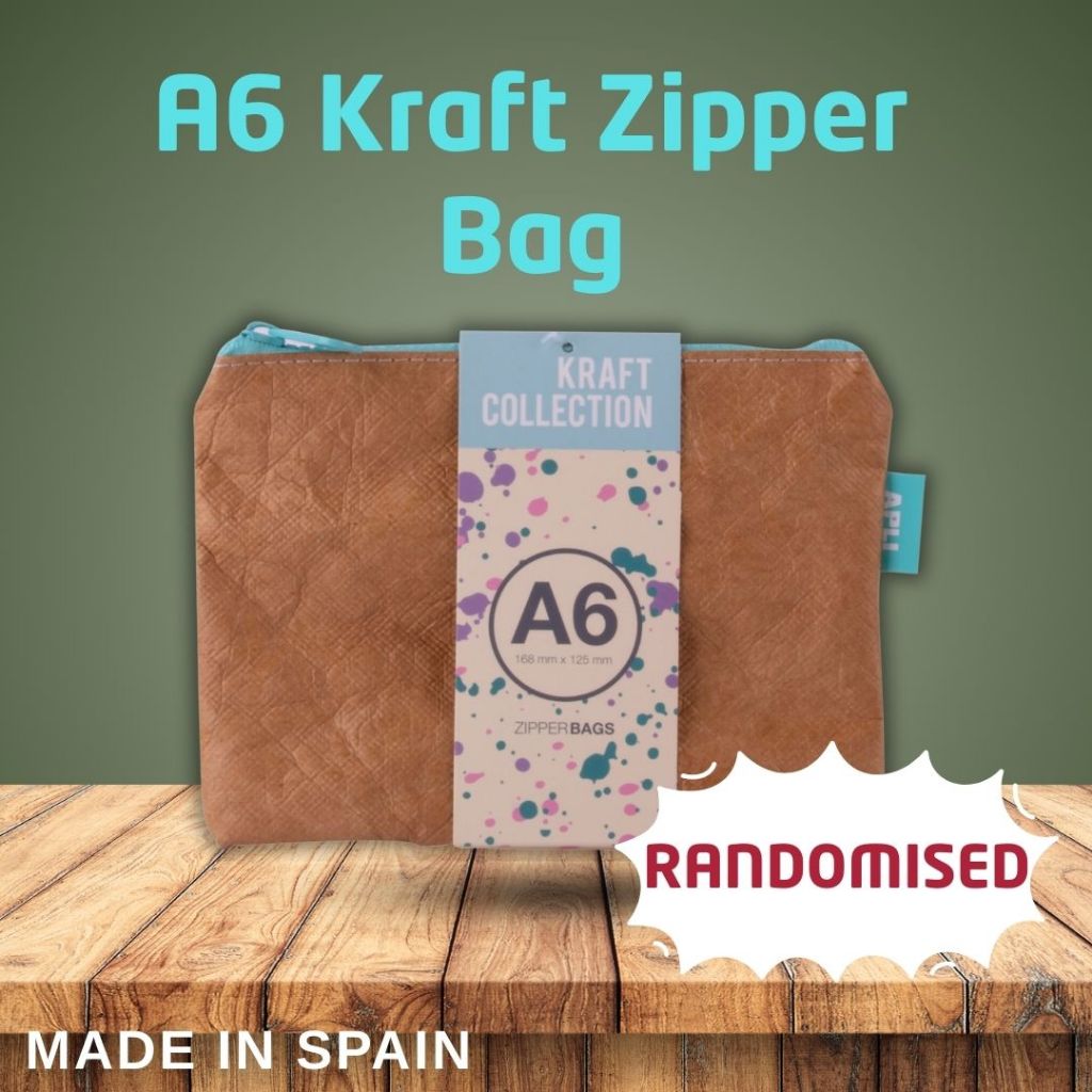 [SG] APLI A6 Kraft Zipper Bag [Evergreen Stationary]
