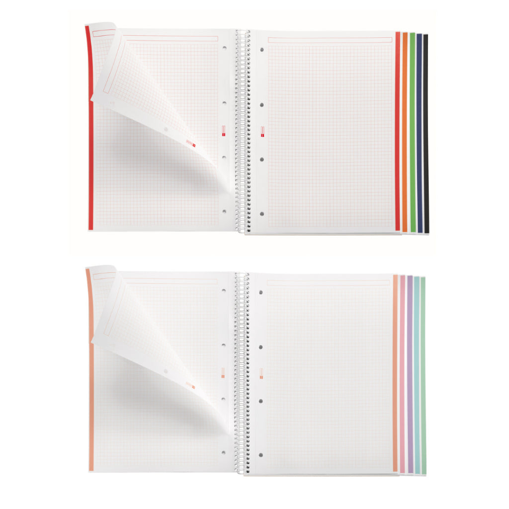 [SG] Apli A4 Grey/Purple/Coral 120pgs Square Emotions Spiral Notebook [Evergreen Stationery]