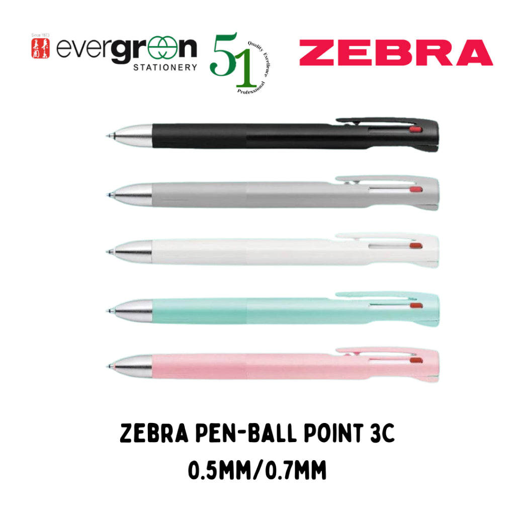 [SG] Zebra Pen-Ball Point 3C 0.5mm/0.7mm [Evergreen Stationery]