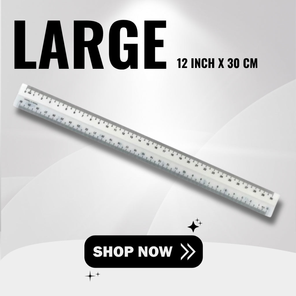 SureMark Plastic Straight Ruler, 6 Inch (15cm) or 12 Inch (30cm) Bundle of 20
