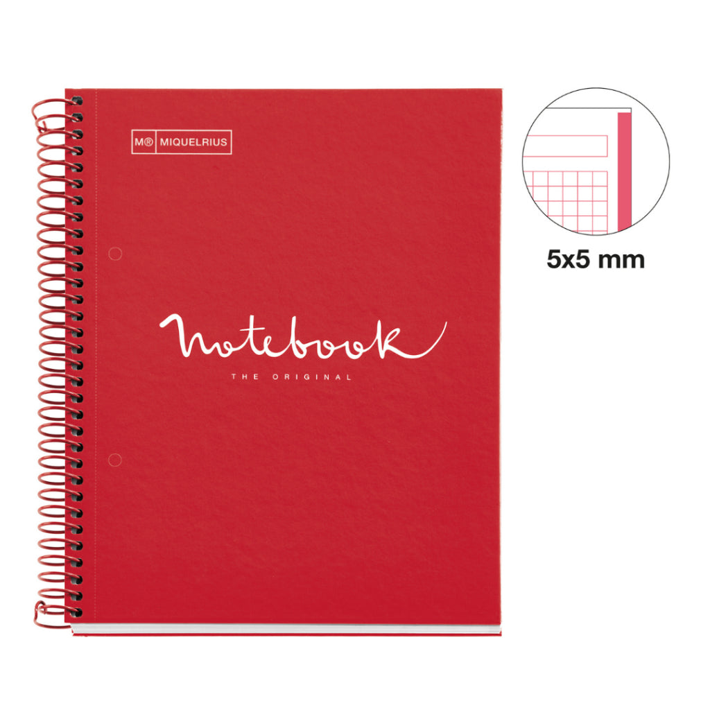 [SG] Apli MR46681 A5 Red 80pgs Square Emotions Spiral Notebook [Evergreen Stationery]