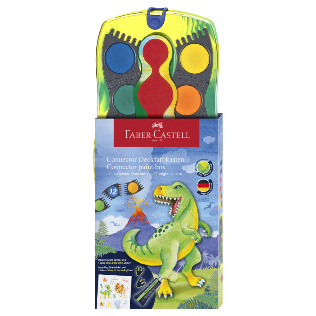 [SG] Faber-Castell Dino Connector Paint Box (12 Colors) [Evergreen Stationery]