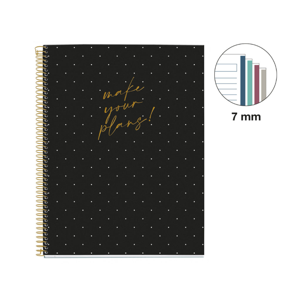 [SG] Apli MR49994 A4 Always Black 120pgs Lined Spiral Notebook [Evergreen Stationery]