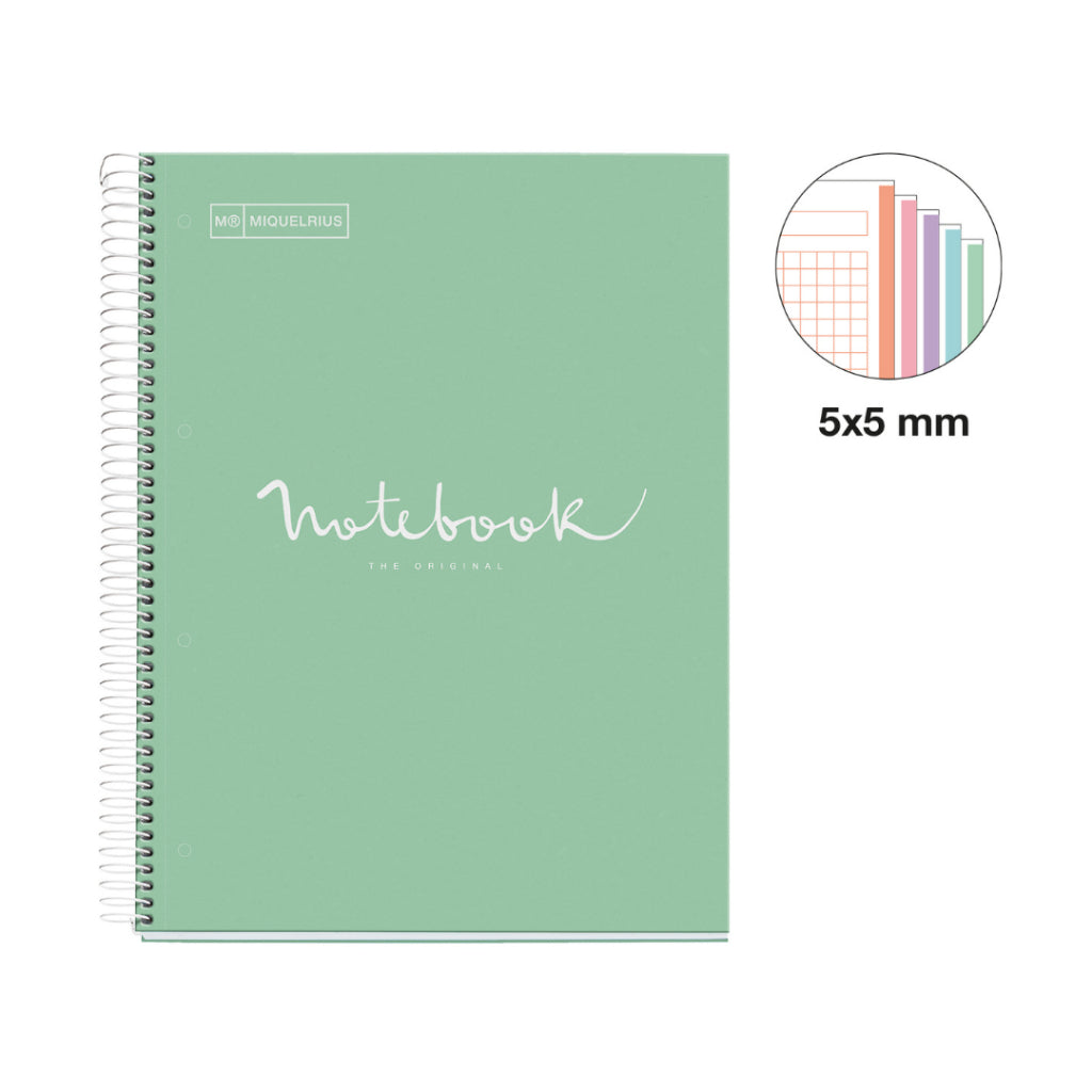 [SG] Apli MR46685 A4 Mint 120pgs Square Emotions Spiral Notebook [Evergreen Stationery]