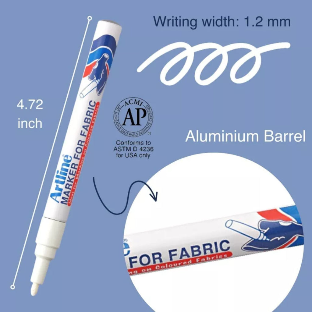 [SG] Artline EKC-1 Fabric Marker White [Evergreen Stationery]