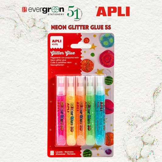 [SG] Apli Neon Glitter Glue 5s [Evergreen Stationery]
